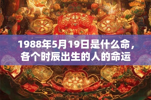 1988年5月19日是什么命，各个时辰出生的人的命运