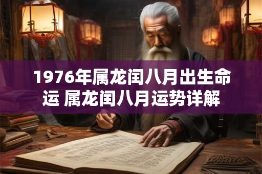 1976年属龙闰八月出生命运 属龙闰八月运势详解 1976年属龙闰八月出生命运 属龙闰八月运势详解