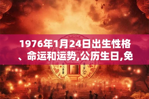 1976年1月24日出生性格、命运和运势,公历生日,免费算命
