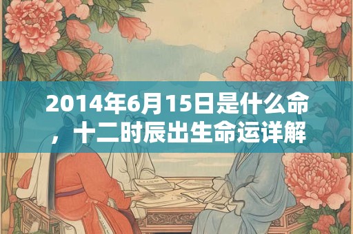 2014年6月15日是什么命，十二时辰出生命运详解
