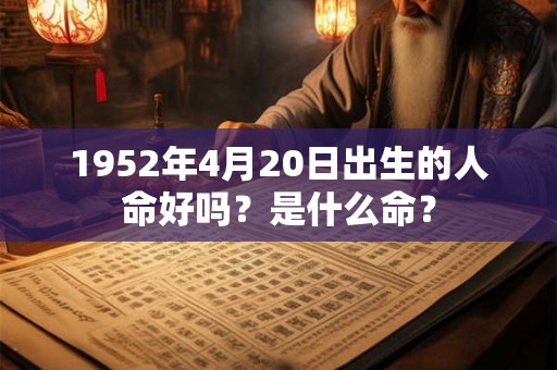 1952年4月20日出生的人命好吗？是什么命？