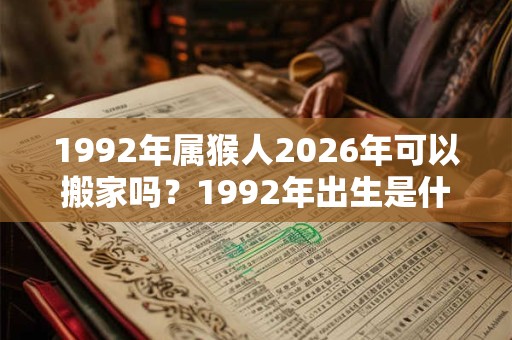 1992年属猴人2026年可以搬家吗？1992年出生是什么命？