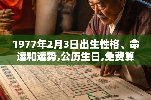 1977年2月3日出生性格、命运和运势,公历生日,免费算命