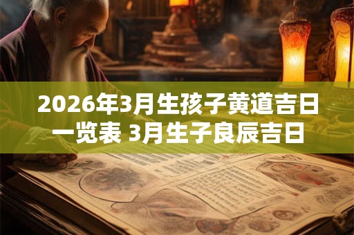 2026年3月生孩子黄道吉日一览表 3月生子良辰吉日