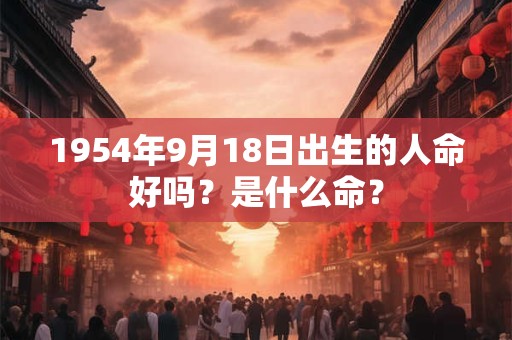 1954年9月18日出生的人命好吗？是什么命？