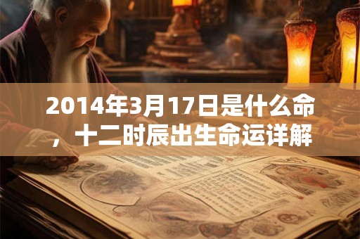 2014年3月17日是什么命，十二时辰出生命运详解