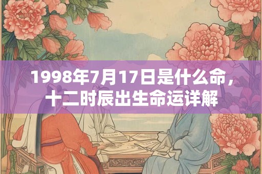 1998年7月17日是什么命,十二时辰出生命运详解 1998年7月17日是什么命,十二时辰出生命运详解