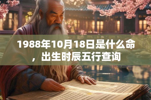 1988年10月18日是什么命,出生时辰五行查询 1988年10月18日是什么命,出生时辰五行查询