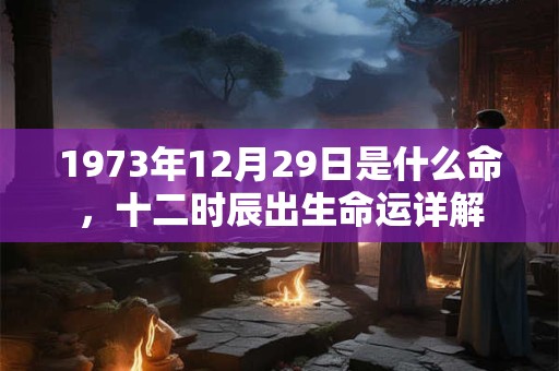 1973年12月29日是什么命，十二时辰出生命运详解