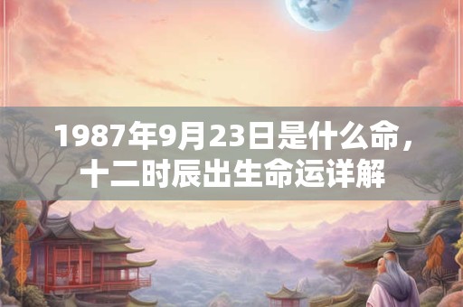 1987年9月23日是什么命，十二时辰出生命运详解
