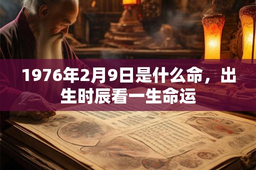1976年2月9日是什么命，出生时辰看一生命运