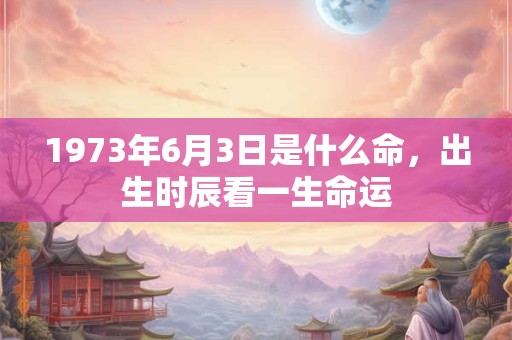 1973年6月3日是什么命，出生时辰看一生命运