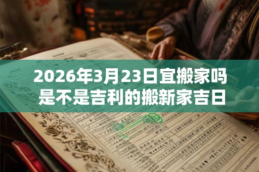 2026年3月23日宜搬家吗 是不是吉利的搬新家吉日
