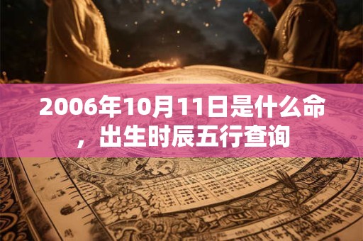 2006年10月11日是什么命，出生时辰五行查询