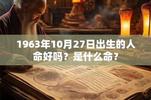 1963年10月27日出生的人命好吗？是什么命？