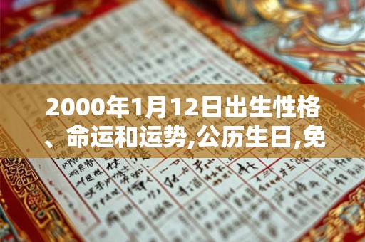 2000年1月12日出生性格、命运和运势,公历生日,免费算命