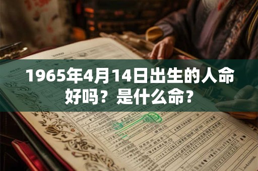 1965年4月14日出生的人命好吗？是什么命？