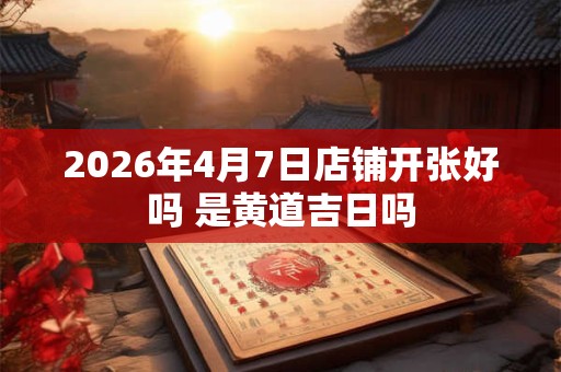 2026年4月7日店铺开张好吗 是黄道吉日吗