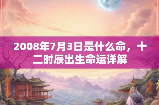 2008年7月3日是什么命,十二时辰出生命运详解 2008年7月3日是什么命,十二时辰出生命运详解