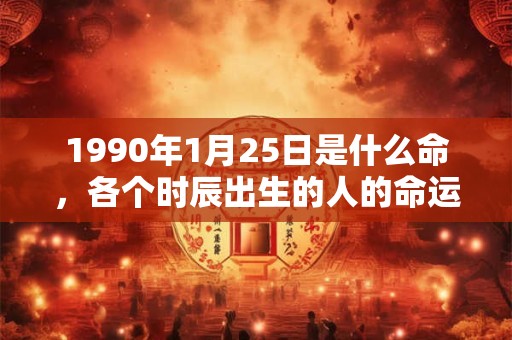 1990年1月25日是什么命，各个时辰出生的人的命运