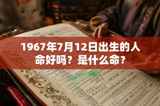 1967年7月12日出生的人命好吗？是什么命？