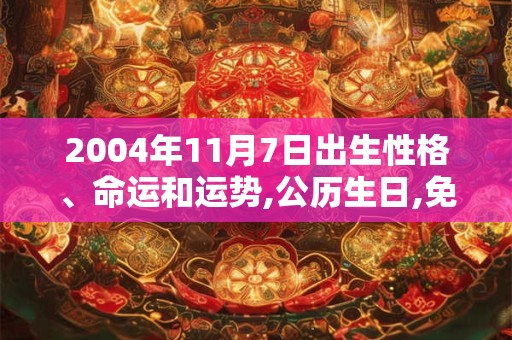 2004年11月7日出生性格、命运和运势,公历生日,免费算命 2004年11月7日出生性格、命运和运势,公历生日,免费算命