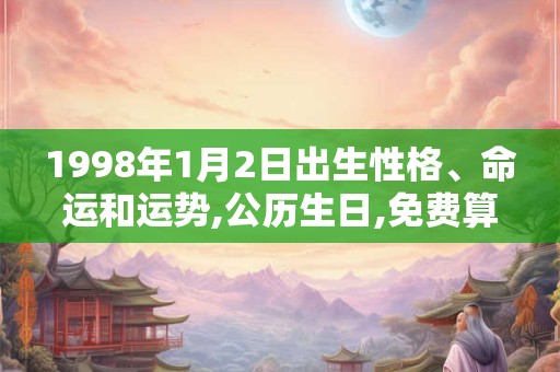 1998年1月2日出生性格、命运和运势,公历生日,免费算命