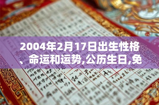 2004年2月17日出生性格、命运和运势,公历生日,免费算命