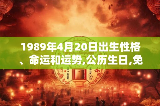1989年4月20日出生性格、命运和运势,公历生日,免费算命 1989年4月20日出生性格、命运和运势,公历生日,免费算命