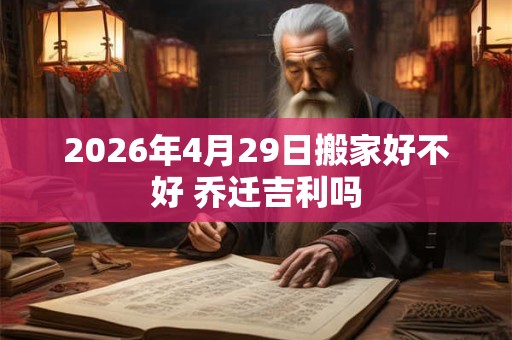 2026年4月29日搬家好不好 乔迁吉利吗 2026年4月29日搬家好不好 乔迁吉利吗