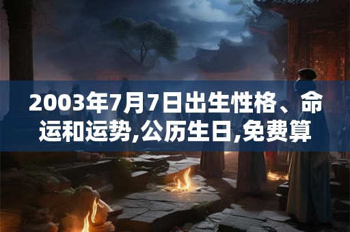 2003年7月7日出生性格、命运和运势,公历生日,免费算命 2003年7月7日出生性格、命运和运势,公历生日,免费算命