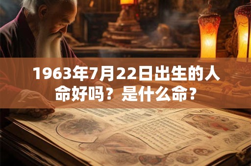 1963年7月22日出生的人命好吗?是什么命? 1963年7月22日出生的人命好吗?是什么命?
