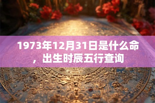 1973年12月31日是什么命,出生时辰五行查询 1973年12月31日是什么命,出生时辰五行查询