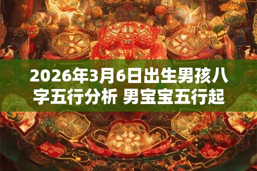2026年3月6日出生男孩八字五行分析 男宝宝五行起名大全