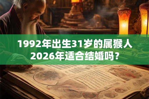 1992年出生31岁的属猴人2026年适合结婚吗? 1992年出生31岁的属猴人2026年适合结婚吗?