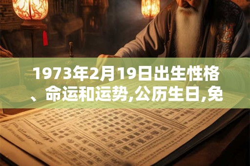 1973年2月19日出生性格、命运和运势,公历生日,免费算命