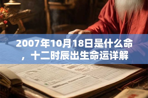 2007年10月18日是什么命，十二时辰出生命运详解