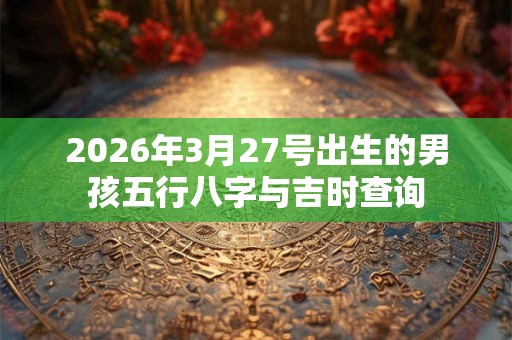 2026年3月27号出生的男孩五行八字与吉时查询