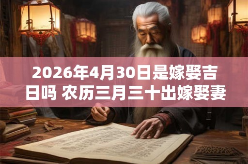 2026年4月30日是嫁娶吉日吗 农历三月三十出嫁娶妻如何 2026年4月30日是嫁娶吉日吗 农历三月三十出嫁娶妻如何