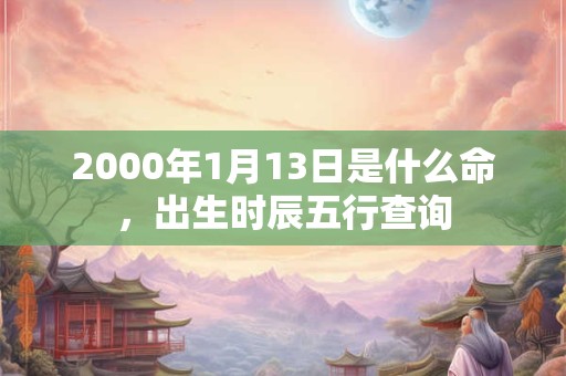 2000年1月13日是什么命，出生时辰五行查询