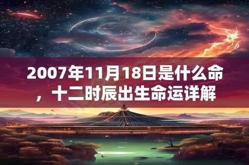 2007年11月18日是什么命，十二时辰出生命运详解