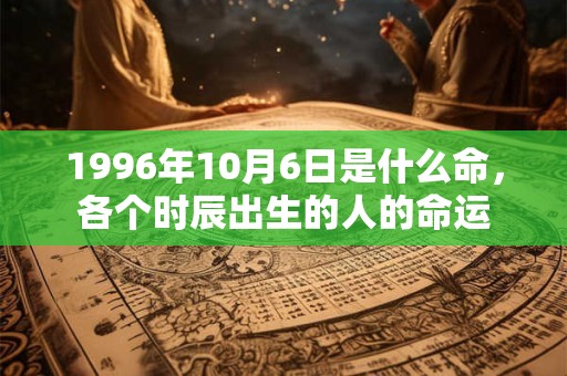 1996年10月6日是什么命,各个时辰出生的人的命运 1996年10月6日是什么命,各个时辰出生的人的命运