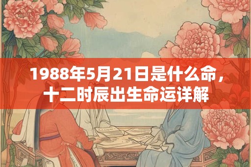 1988年5月21日是什么命,十二时辰出生命运详解 1988年5月21日是什么命,十二时辰出生命运详解