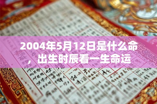 2004年5月12日是什么命，出生时辰看一生命运
