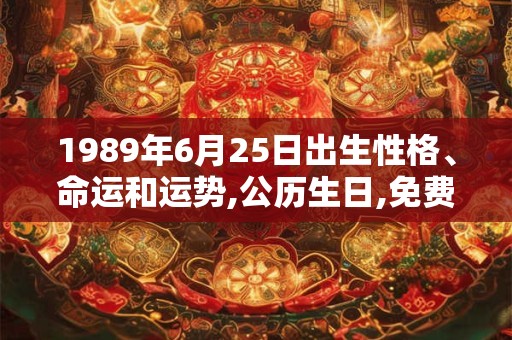 1989年6月25日出生性格、命运和运势,公历生日,免费算命