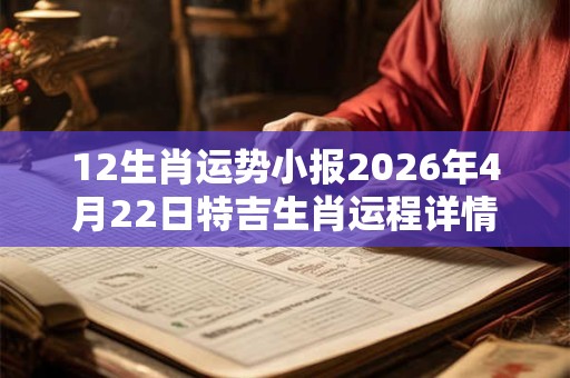 12生肖运势小报2026年4月22日特吉生肖运程详情