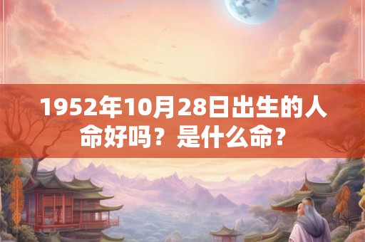 1952年10月28日出生的人命好吗?是什么命? 1952年10月28日出生的人命好吗?是什么命?