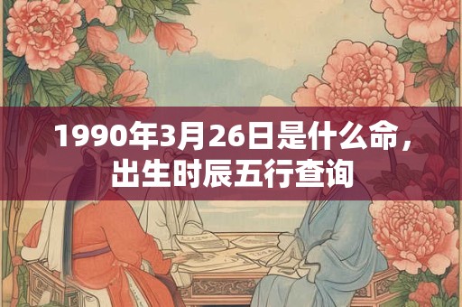 1990年3月26日是什么命，出生时辰五行查询