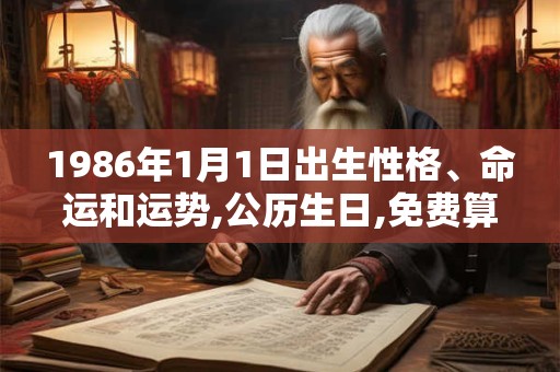 1986年1月1日出生性格、命运和运势,公历生日,免费算命