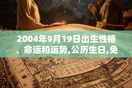 2004年9月19日出生性格、命运和运势,公历生日,免费算命 2004年9月19日出生性格、命运和运势,公历生日,免费算命